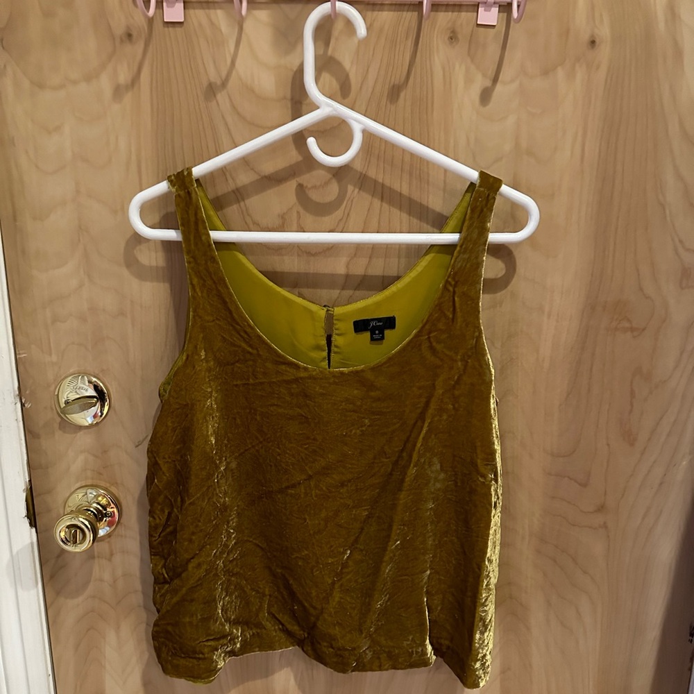 Size 8 JCrew gold velvet top